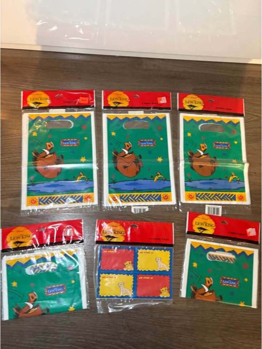 Vintage 90s Disney Lion King Party Supplies Loot Bags - Brand new